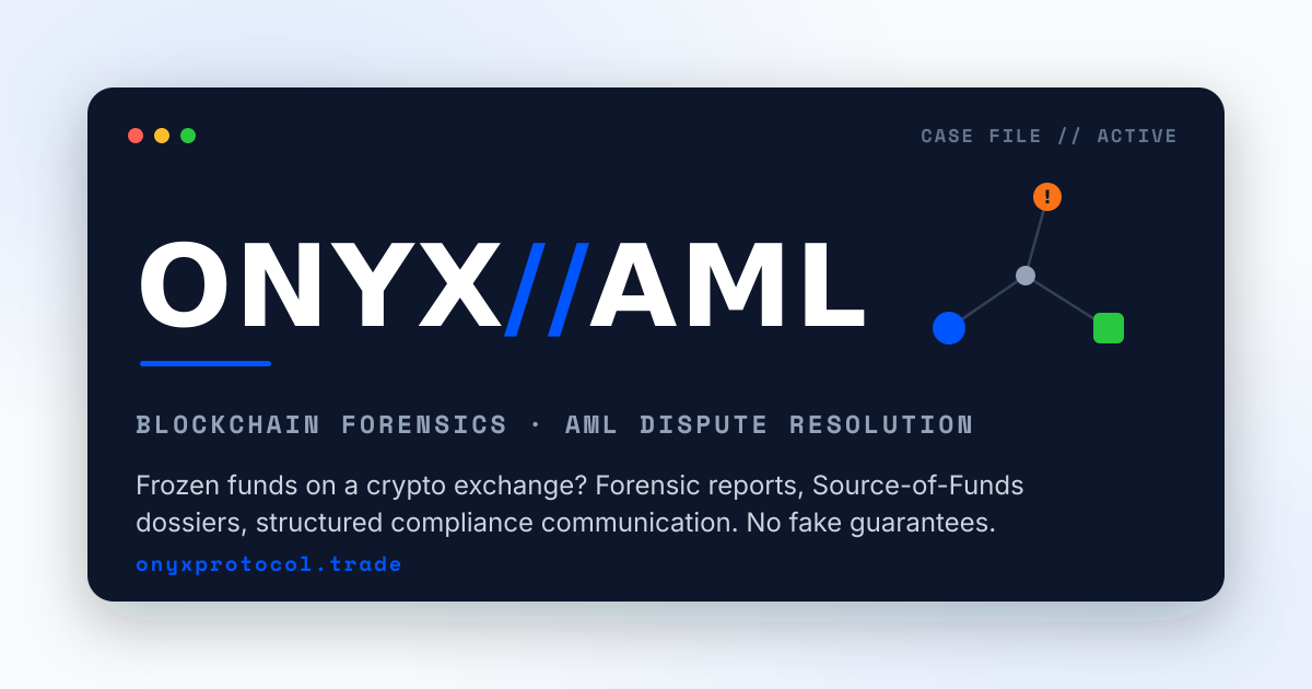 Screening API for exchangers and bots · Onyx AML